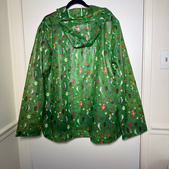 Disney Womens 3XL Green Hooded Rain Jacket Enchanted Tiki Room - Picture 7 of 7